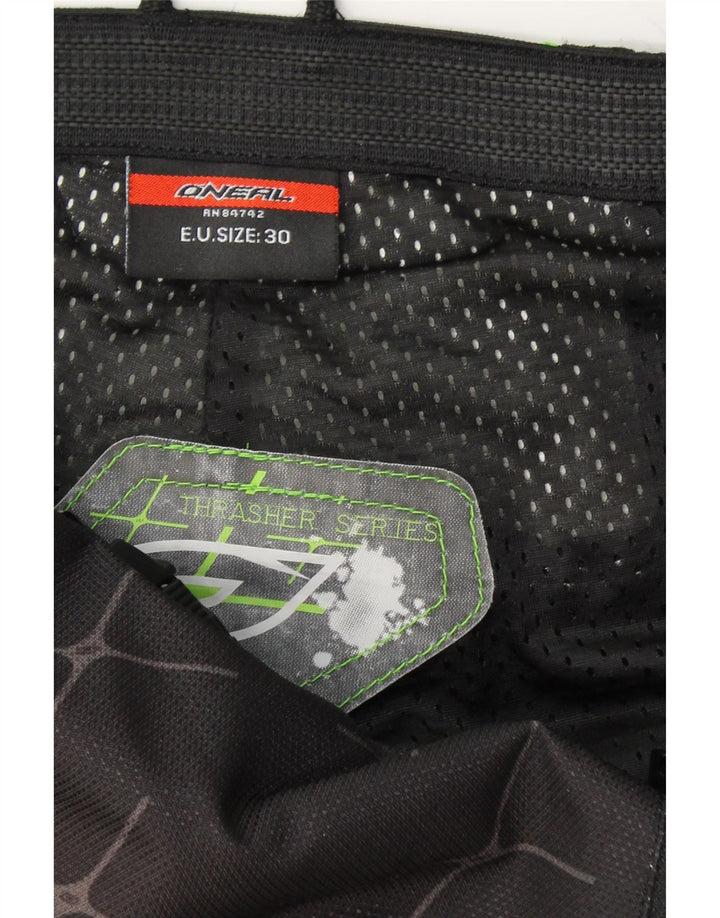 O'NEAL Mens Motorcycle Graphic Shorts Medium W30 Black Colourblock Vintage O'Neal and Second-Hand O'Neal from Messina Hembry 
