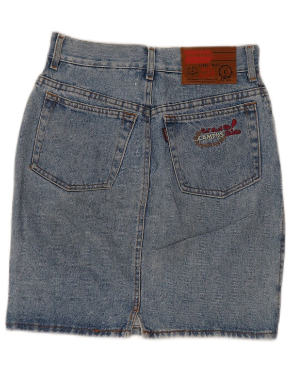 CAMPUS Womens Denim Skirt IT 40 Small W26 Blue Cotton
