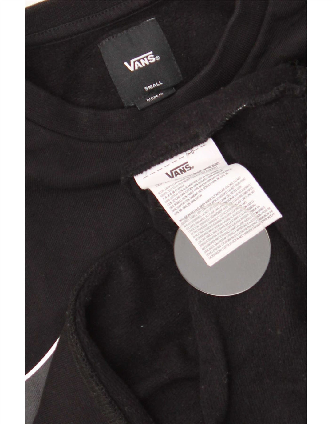 Vans Boys Graphic Sweatshirt Jumper 8-9 Years Small Black Cotton