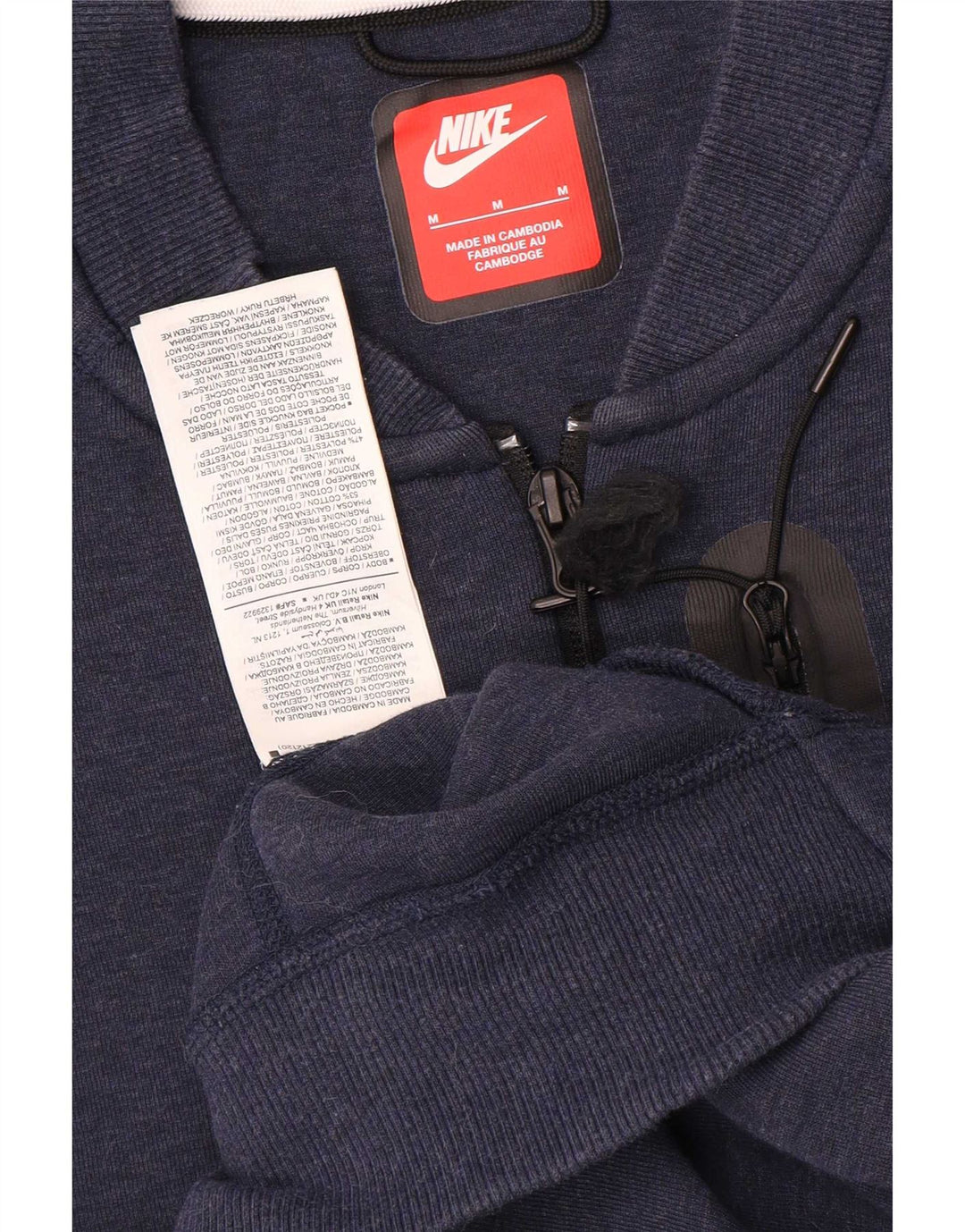 Nike Mens Tracksuit Top Jacket Medium Navy Blue Cotton