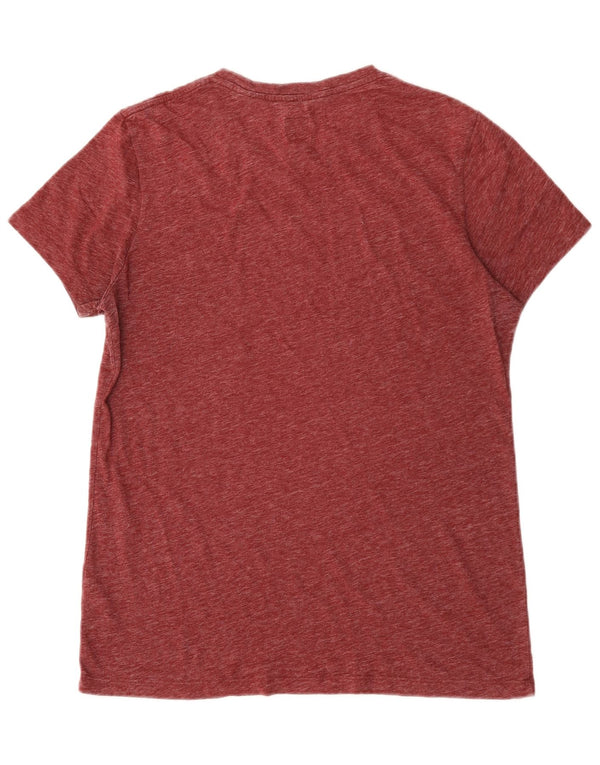Jack Wills Mens T-Shirt Top Large Burgundy Flecked Polyester