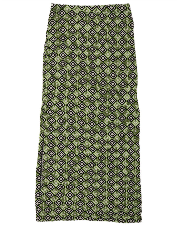 MICHAEL KORS Womens Maxi Skirt Medium W30  Green Geometric