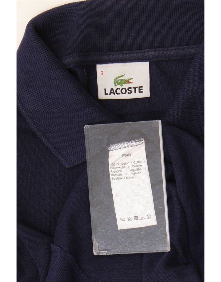 Lacoste Mens Polo Shirt Size 3 Small Navy Blue Cotton