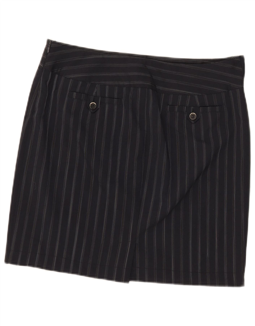 Marella Womens Mini Skirt UK 12 Medium W32 Navy Blue Pinstripe Polyester