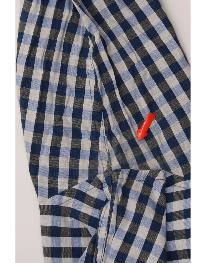 Gant Mens Regular Fit Shirt Size 39/40 15 1/2 Medium Blue Gingham Cotton