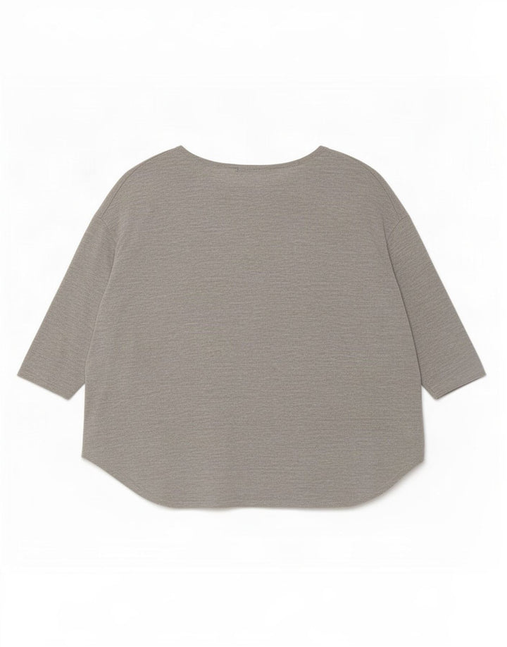 Topshop Womens Oversized Top 3/4 Sleeve UK 12 Medium Grey Viscose