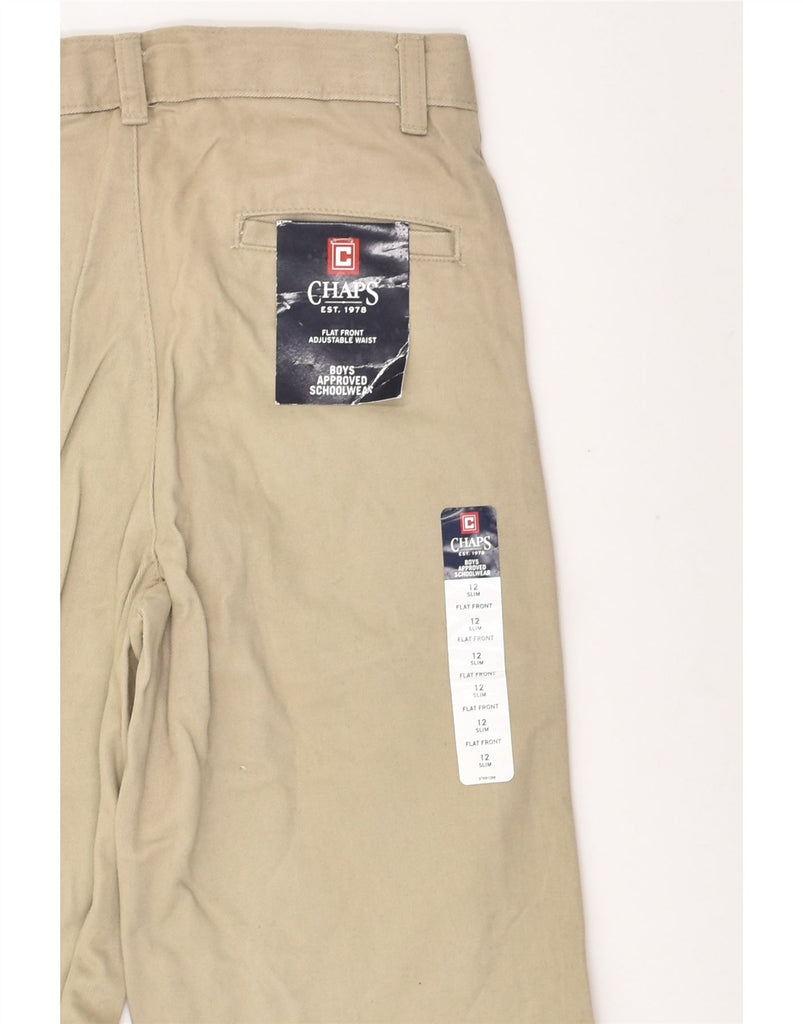 CHAPS Boys Straight Casual Trousers 11-12 Years W24 L26  Beige Cotton | Vintage Chaps | Thrift | Second-Hand Chaps | Used Clothing | Messina Hembry 