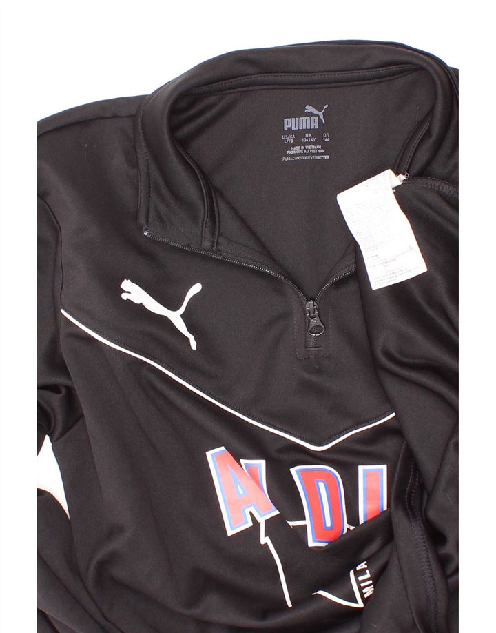 Puma Boys Scuola Calcio Graphic Pullover Tracksuit Top 13-14 Years Black