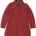 Hobbs Womens Quilted Jacket UK 14 Medium Maroon Polyamide