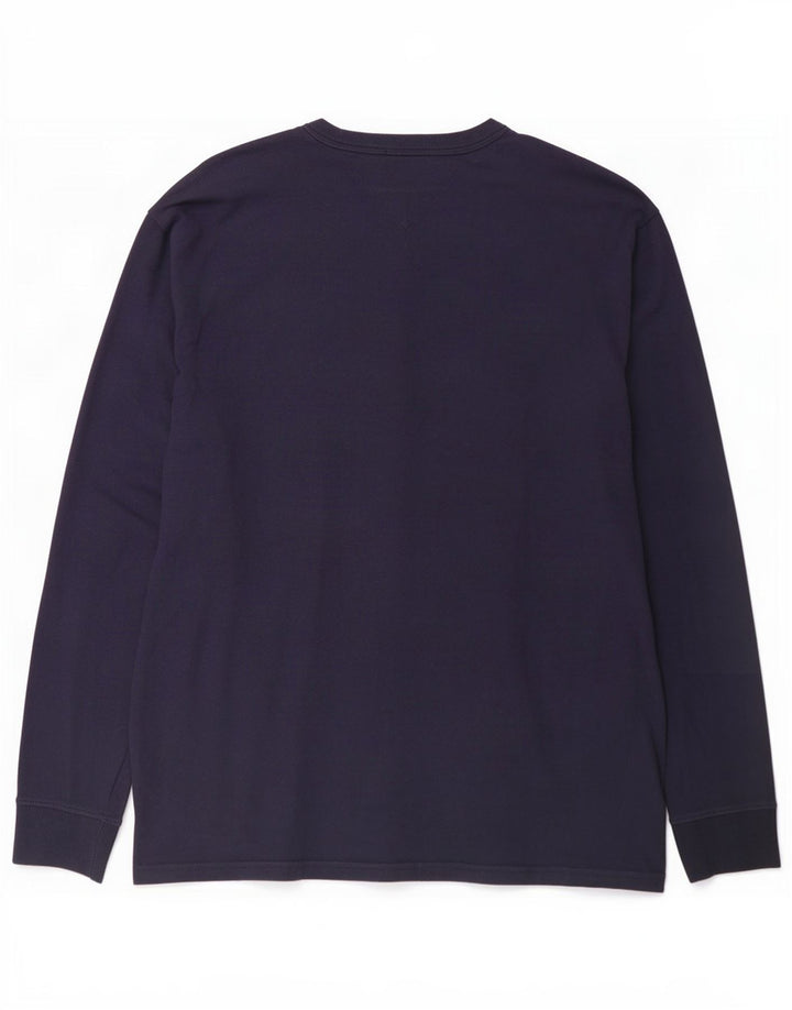 Tommy Hilfiger Mens Regular Fit Graphic Top Long Sleeve Large Navy Blue