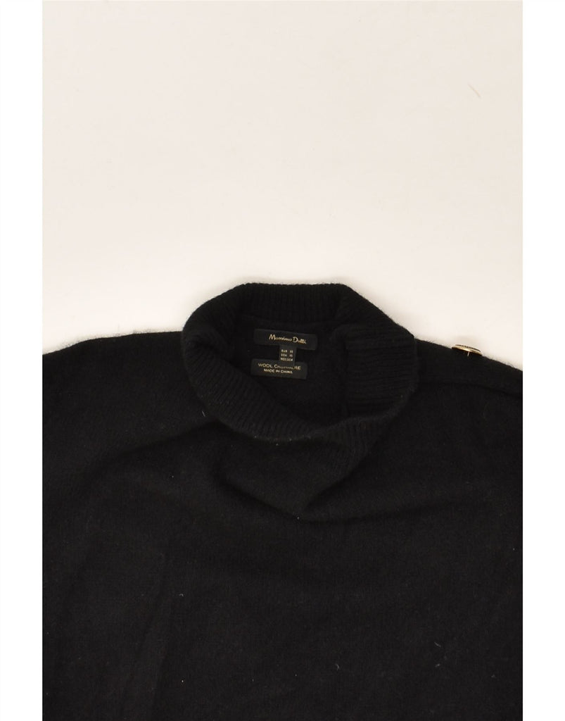 MASSIMO DUTTI Womens Crop Turtle Neck Jumper Sweater UK 6 XS Black Wool | Vintage Massimo Dutti | Thrift | Second-Hand Massimo Dutti | Used Clothing | Messina Hembry 