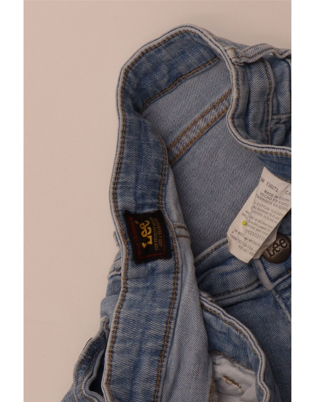 Lee Womens High Waist Denim Shorts US 14 Large W32  Blue Cotton