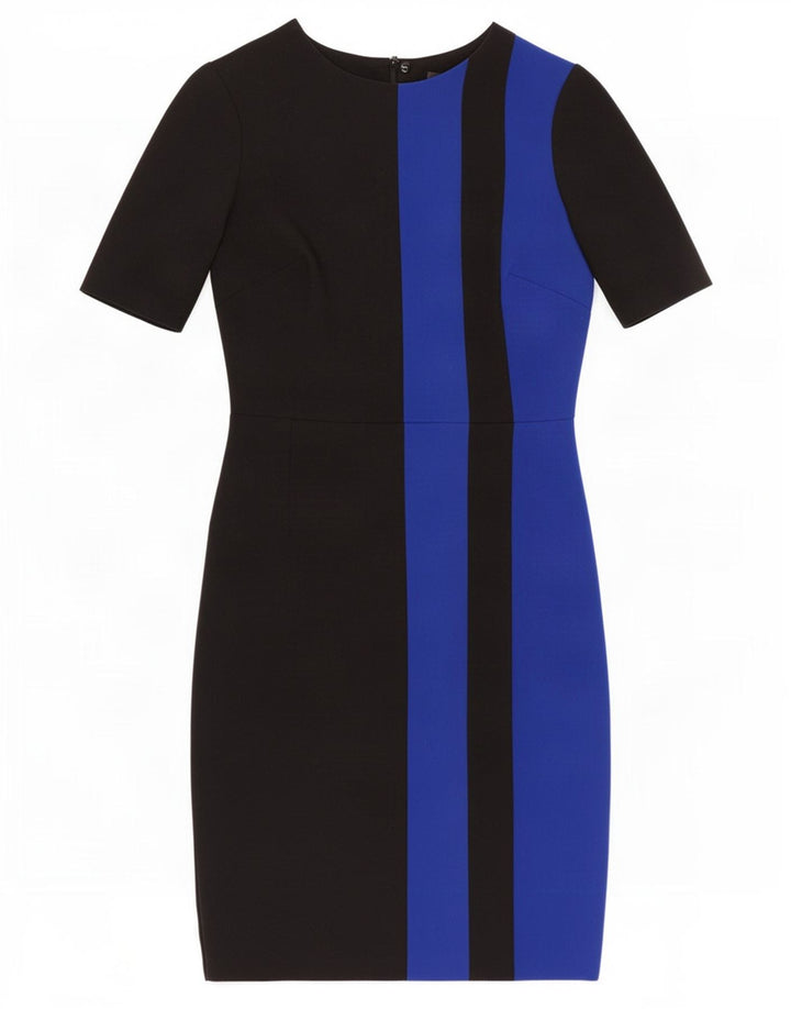 Marks & Spencer Womens Sheath Dress UK 8 Small Black Colourblock Polyester