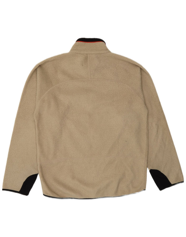 Fila Mens Fleece Jacket UK 40 Large Beige Colourblock Polyester