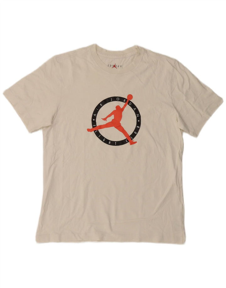 Jordan Mens Graphic T-Shirt Top Medium White Cotton