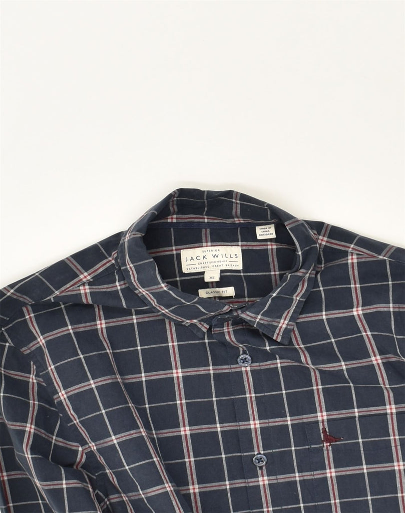 JACK WILLS Mens Classic Fit Shirt XS Navy Blue Check Cotton | Vintage Jack Wills | Thrift | Second-Hand Jack Wills | Used Clothing | Messina Hembry 