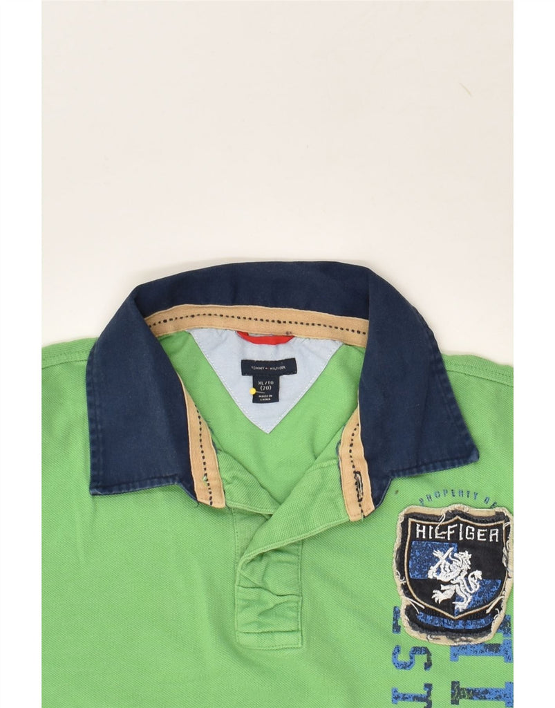 TOMMY HILFIGER Boys Polo Shirt 15-16 Years XL Green Cotton | Vintage Tommy Hilfiger | Thrift | Second-Hand Tommy Hilfiger | Used Clothing | Messina Hembry 