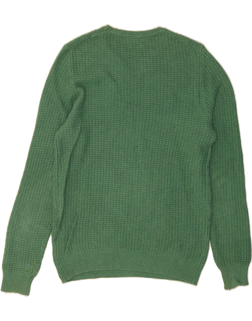 MASSIMO DUTTI Mens Crew Neck Jumper Sweater Medium Green Cotton Vintage Massimo Dutti and Second-Hand Massimo Dutti from Messina Hembry 