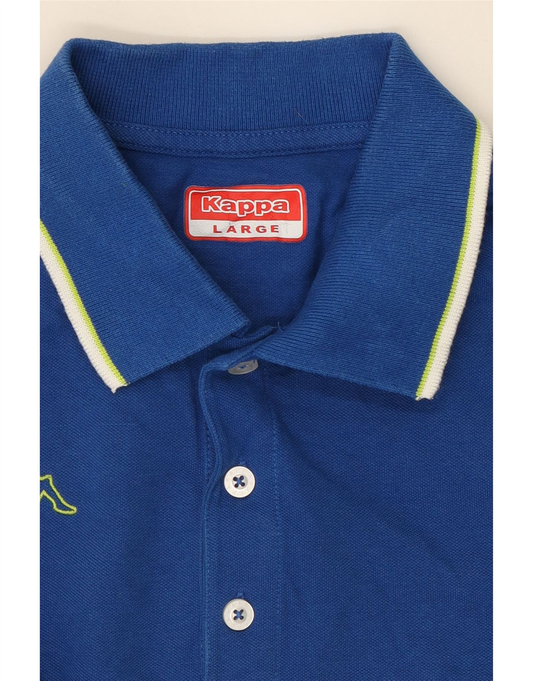 KAPPA Mens Long Sleeve Polo Shirt Large Blue Cotton Vintage Kappa and Second-Hand Kappa from Messina Hembry 