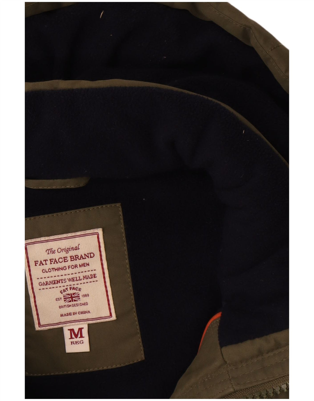 Fat Face Mens Hooded Padded Gilet UK 38 Medium Khaki Colourblock Polyester