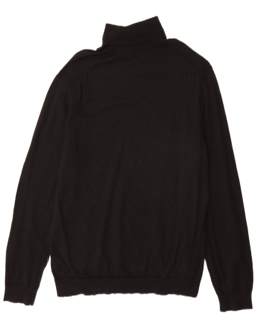 Marks & Spencer Mens Roll Neck Jumper Sweater XL Black Merino Wool
