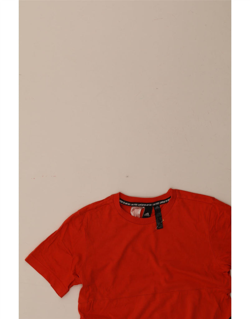 ADIDAS Boys Graphic T-Shirt Top 11-12 Years Red Cotton Vintage Adidas and Second-Hand Adidas from Messina Hembry 