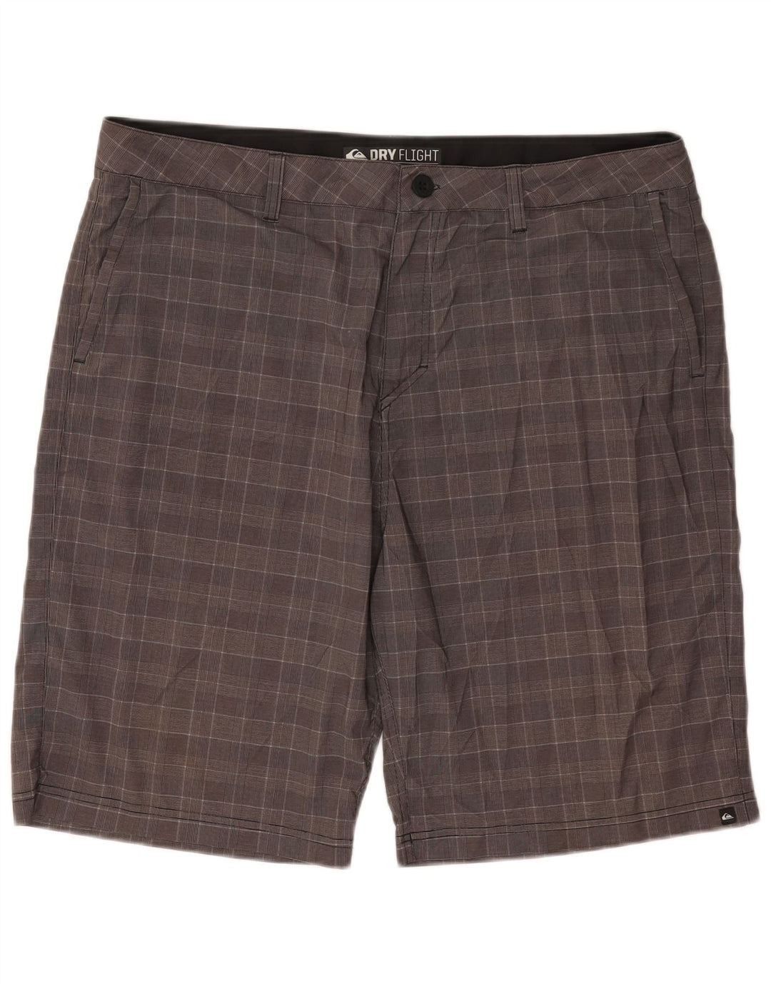 Quiksilver Mens Chino Shorts W38 XL Grey Houndstooth Polyester
