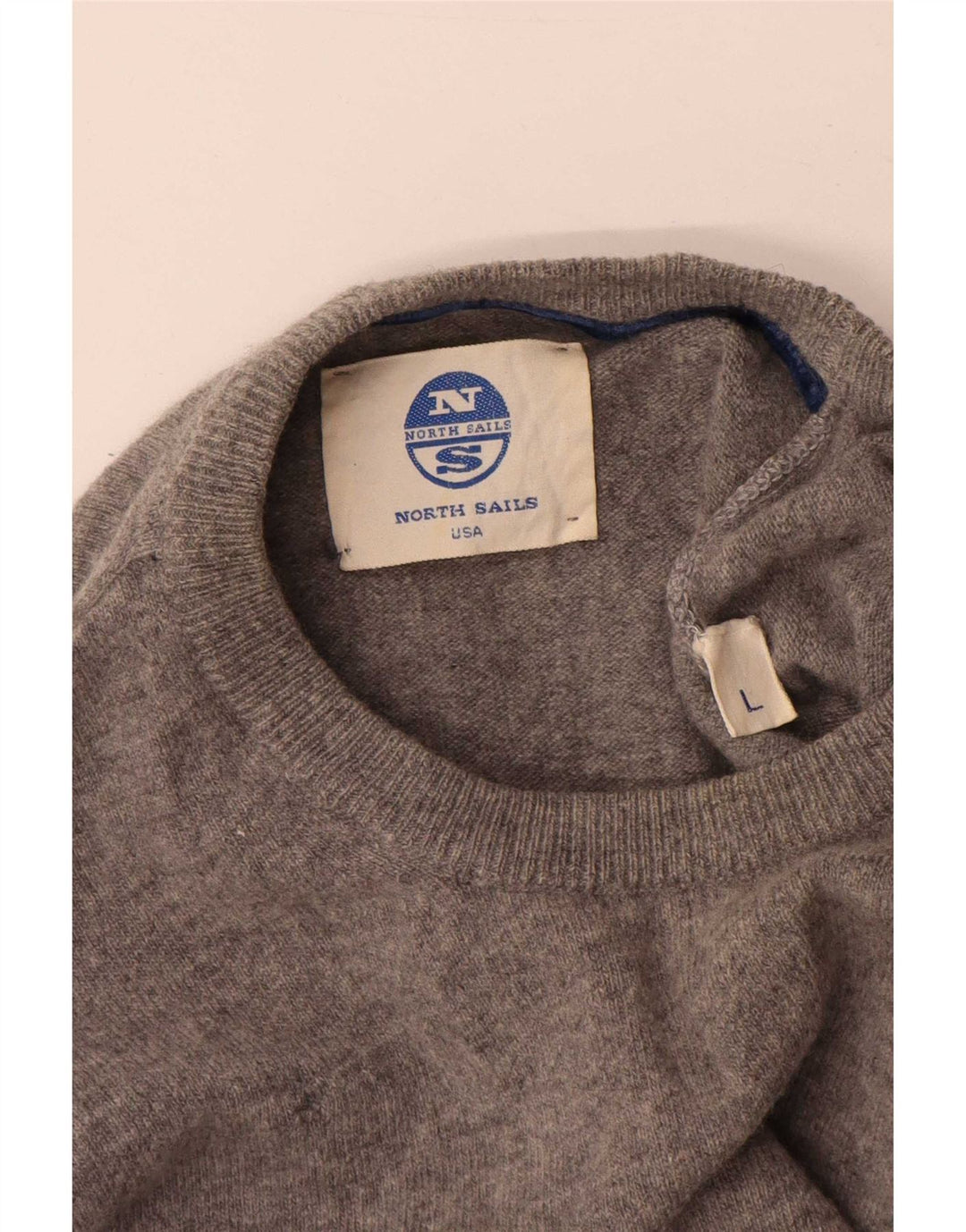 North Sails Mens Crew Neck Jumper Sweater Large Grey Wool