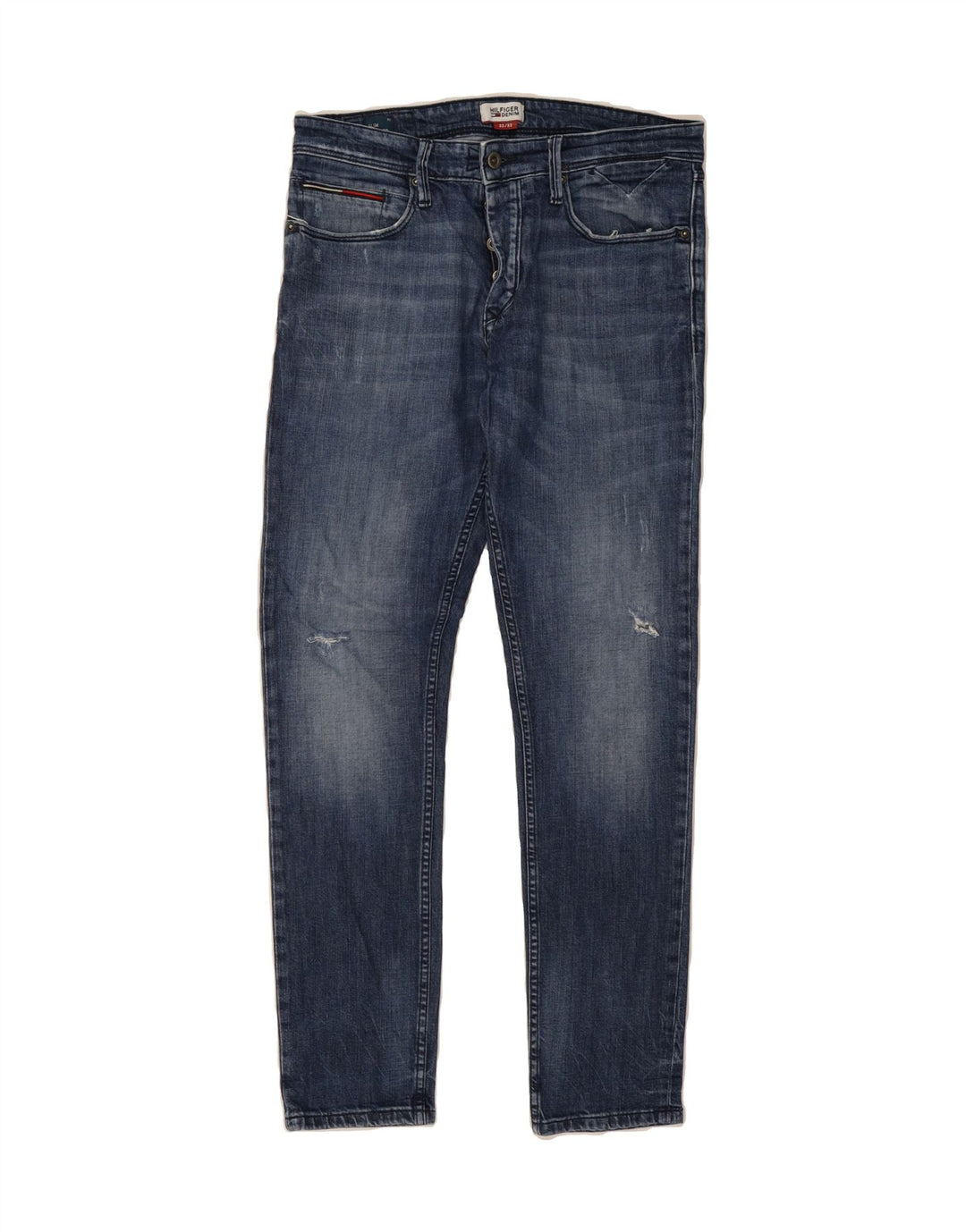 TOMMY HILFIGER Mens Straight Jeans W32 L32 Blue Cotton Vintage Tommy Hilfiger and Second-Hand Tommy Hilfiger from Messina Hembry 
