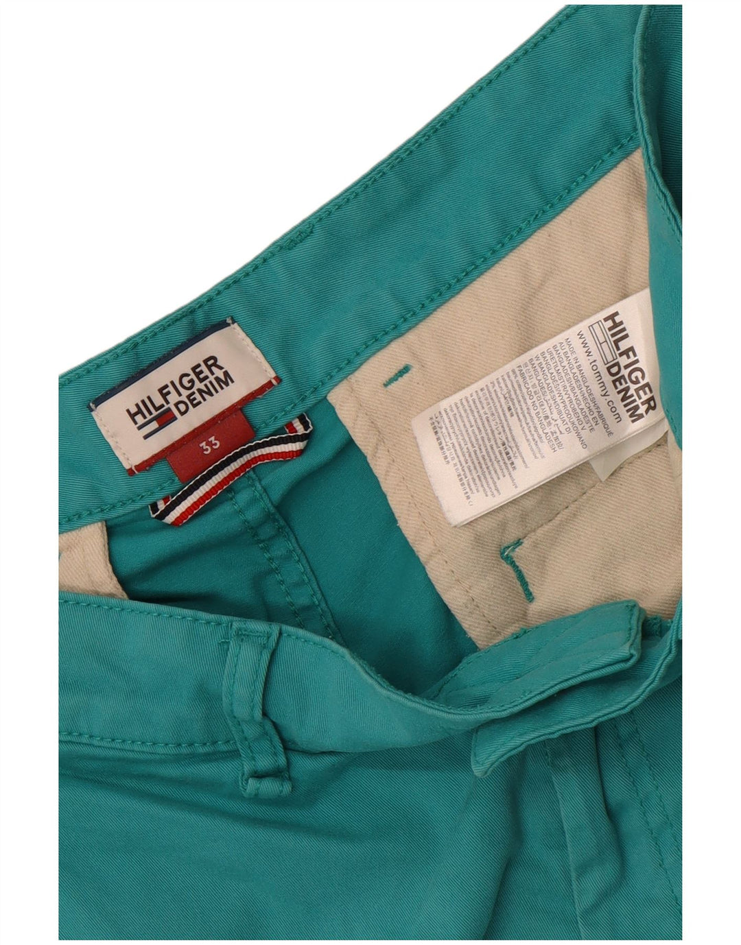 Tommy Hilfiger Mens Chino Shorts W33 Medium Turquoise Cotton