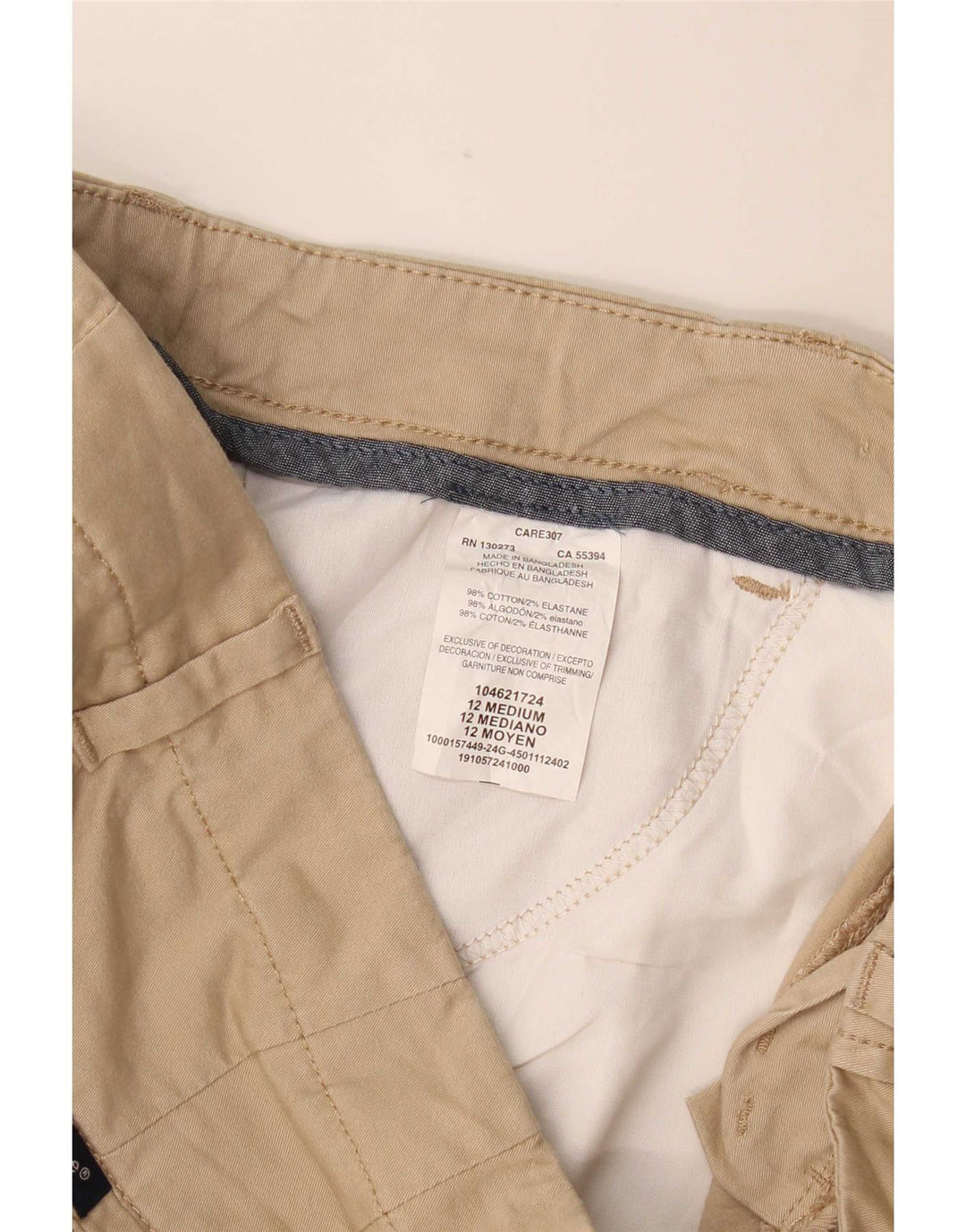 Lee Womens Casual Shorts US 12 Large W34 Beige Cotton