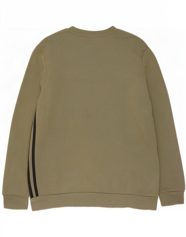 Adidas Mens Sweatshirt Jumper Large Khaki Cotton