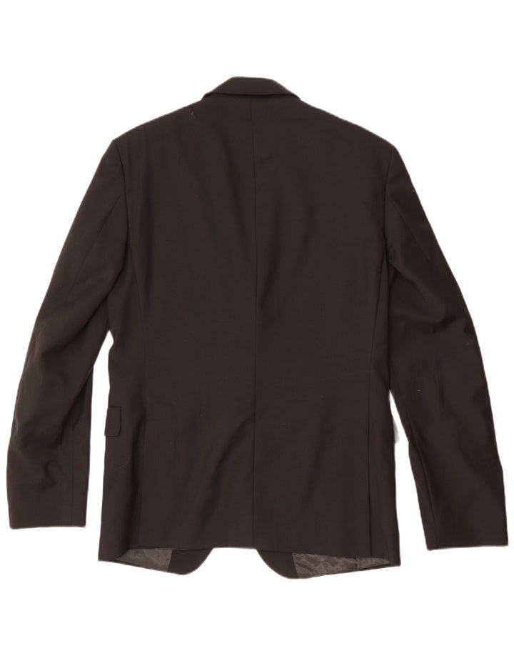 Calvin Klein Mens 2 Button Blazer Jacket UK 40 Large Black Wool