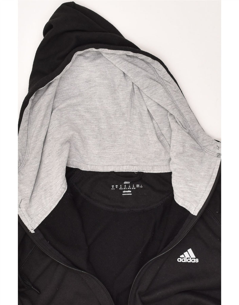 ADIDAS Womens Climalite Zip Hoodie Sweater UK 12-14 Medium Black Polyester | Vintage Adidas | Thrift | Second-Hand Adidas | Used Clothing | Messina Hembry 