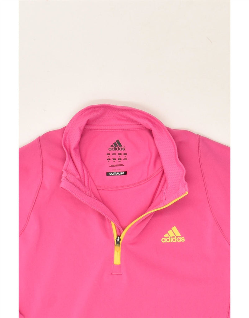 ADIDAS Womens Climalite Zip Neck Pullover Tracksuit Top UK 16 Large  Pink | Vintage Adidas | Thrift | Second-Hand Adidas | Used Clothing | Messina Hembry 