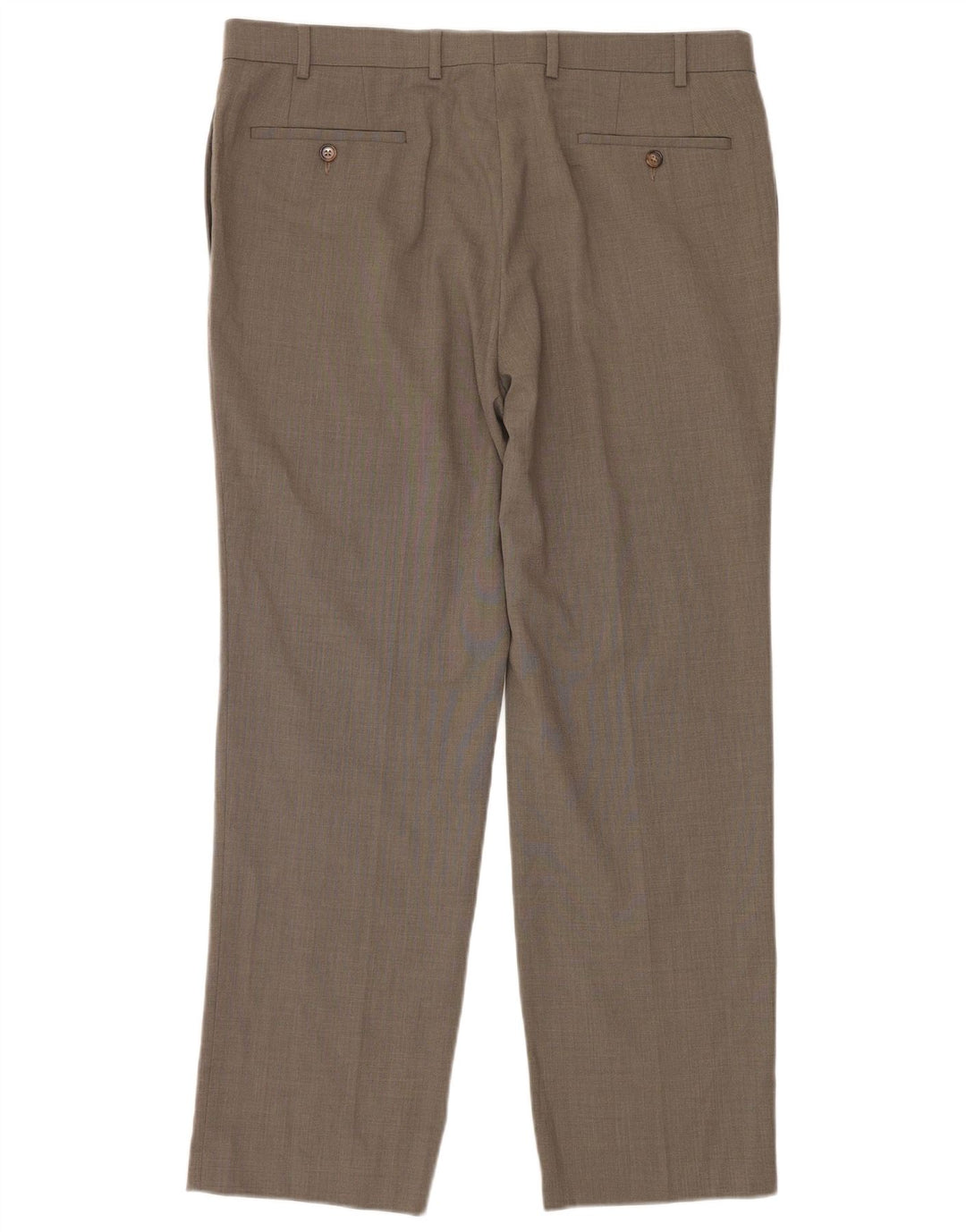 Ralph Lauren Mens Straight Suit Trousers W36 L30 Beige Polyester