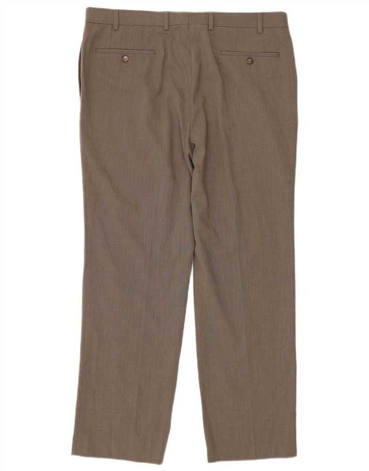 Ralph Lauren Mens Straight Suit Trousers W36 L30 Beige Polyester