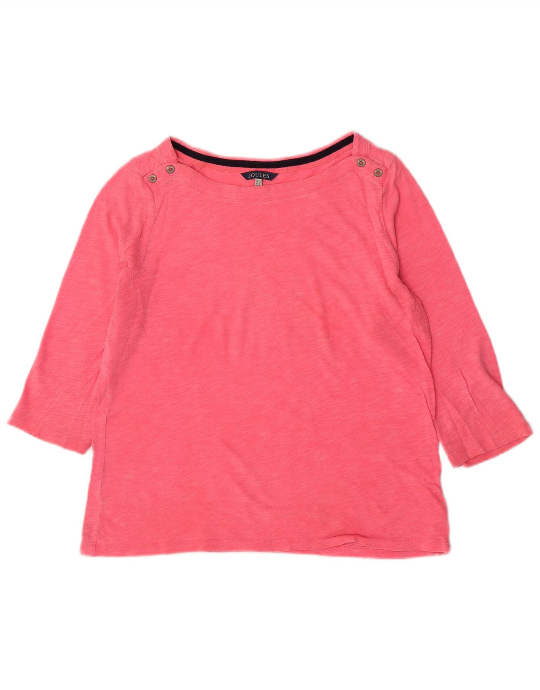 Joules Womens Top 3/4 Sleeve UK 16 Large Pink Cotton