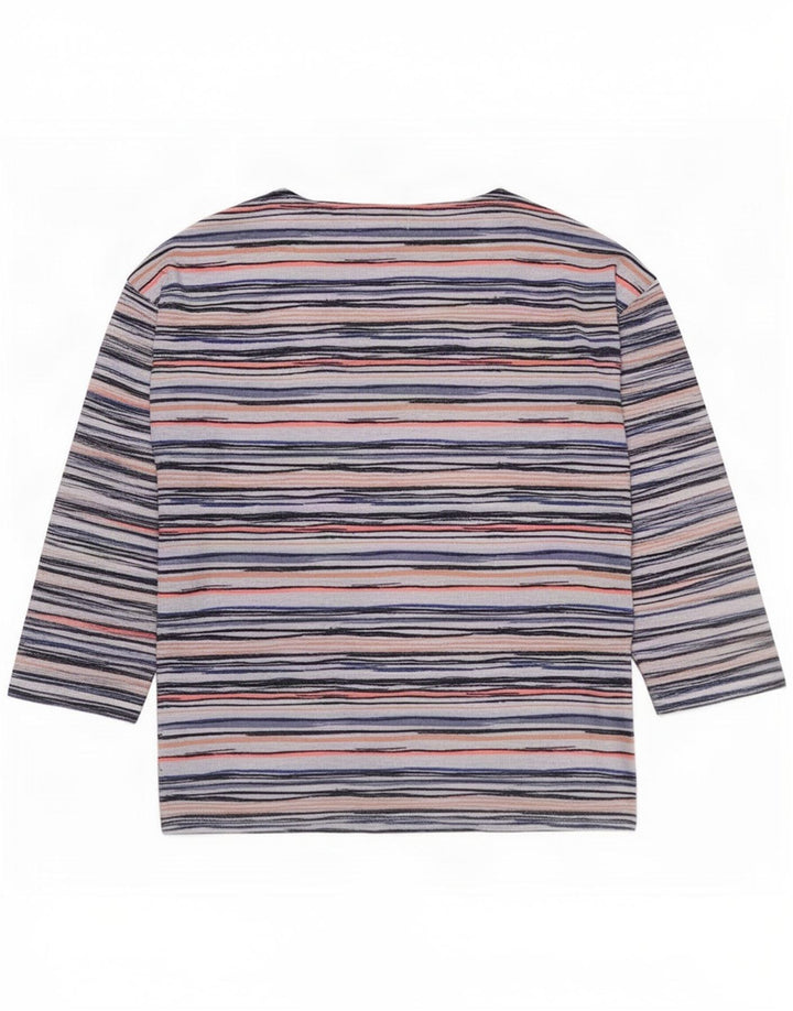 Marks & Spencer Womens Top 3/4 Sleeve UK 8 Small Multicoloured Striped