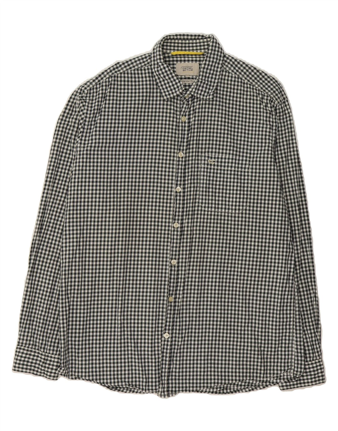 CAMEL ACTIVE Mens Regular Fit Shirt Large Black Gingham Cotton Vintage Camel Active and Second-Hand Camel Active from Messina Hembry 
