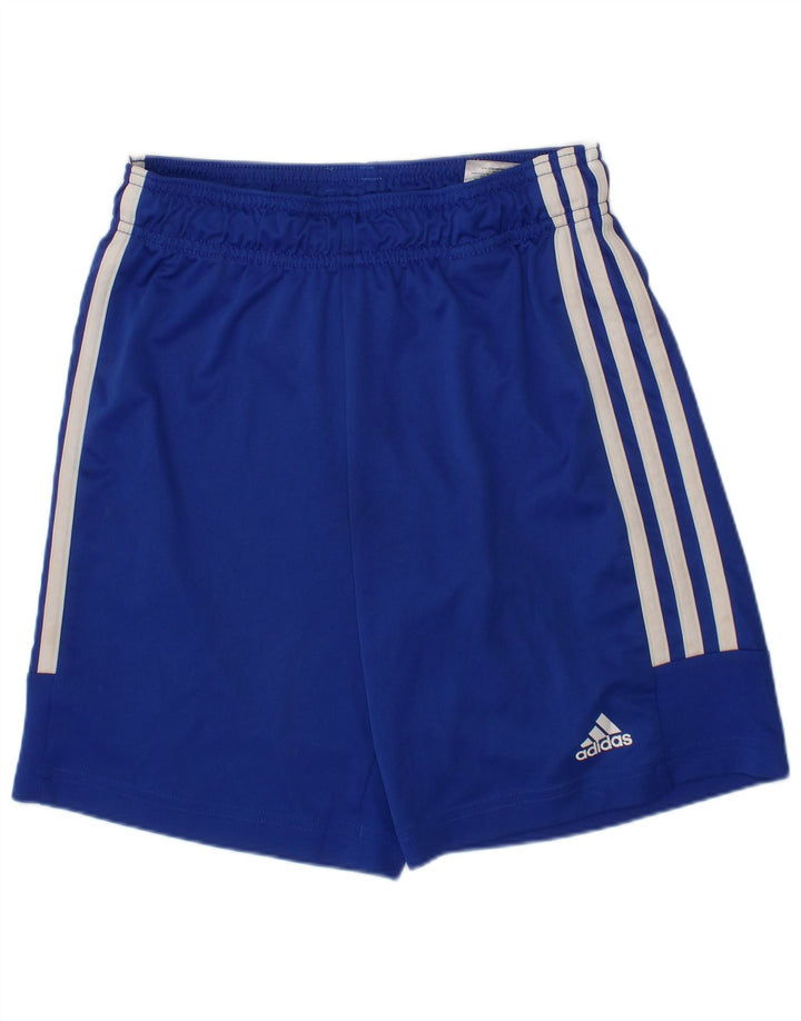 ADIDAS Boys Aeroready Sport Shorts 9-10 Years Blue Polyester