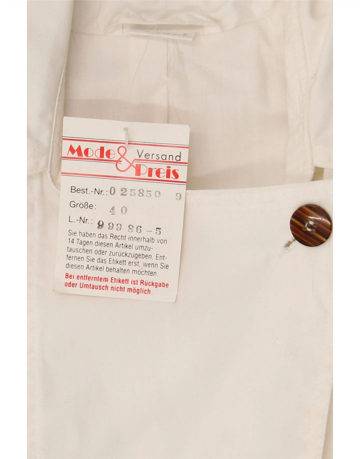 VINTAGE Womens Trench Coat EU 40 Medium White Vintage Vintage and Second-Hand Vintage from Messina Hembry 