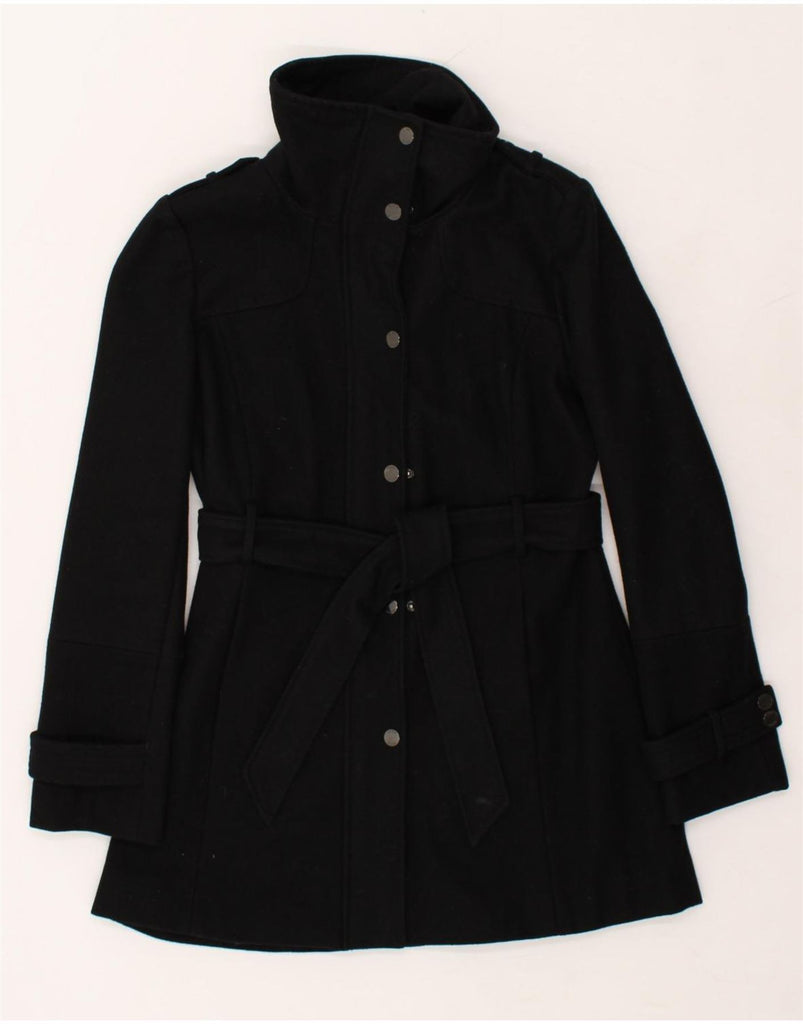 GUESS Womens Overcoat UK 8 Small Black Wool | Vintage Guess | Thrift | Second-Hand Guess | Used Clothing | Messina Hembry 