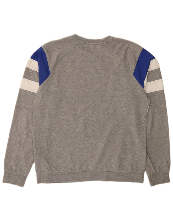 Emporio Armani Mens Graphic Sweatshirt Jumper Large Grey Colourblock Cotton