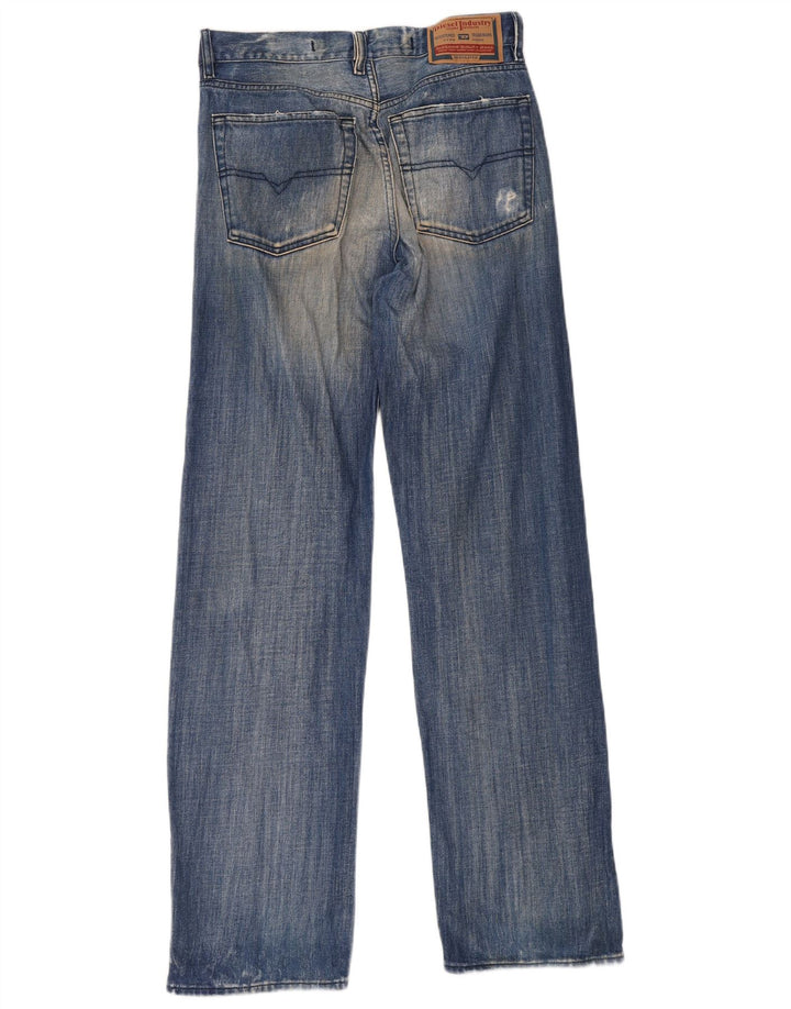 Diesel Mens Straight Jeans W32 L34 Blue Cotton