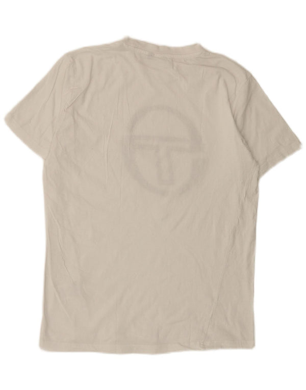 Sergio Tacchini Womens Graphic T-Shirt Top UK 14 Large White Cotton