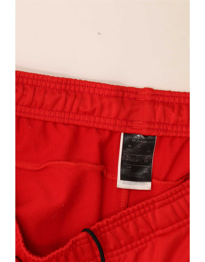 Adidas Mens Tracksuit Trousers UK 44/46 Large Red Polyester