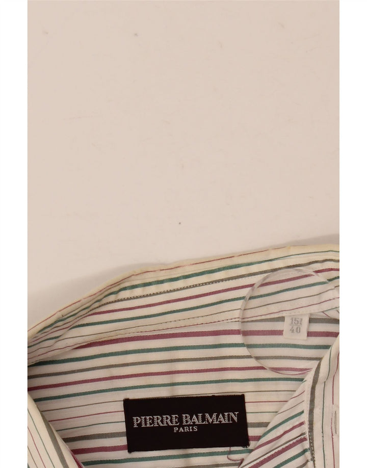 Pierre Balmain Mens Shirt Size 40 15 3/4 Medium Multicoloured Striped