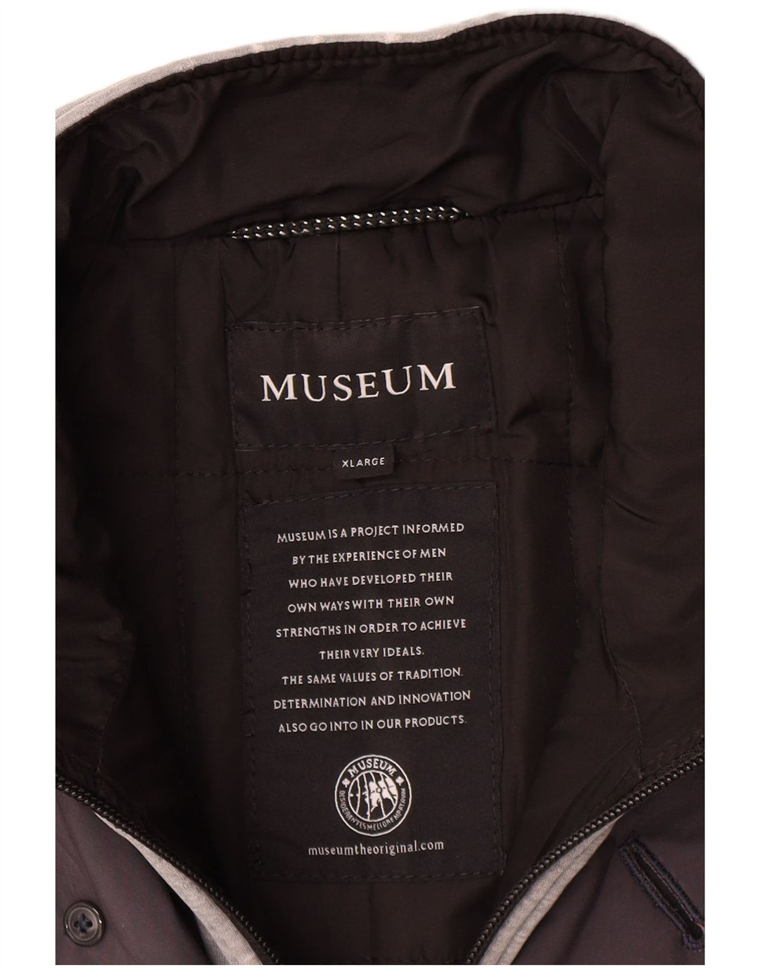 Museum Mens Trench Coat UK 42 XL Grey Polyester