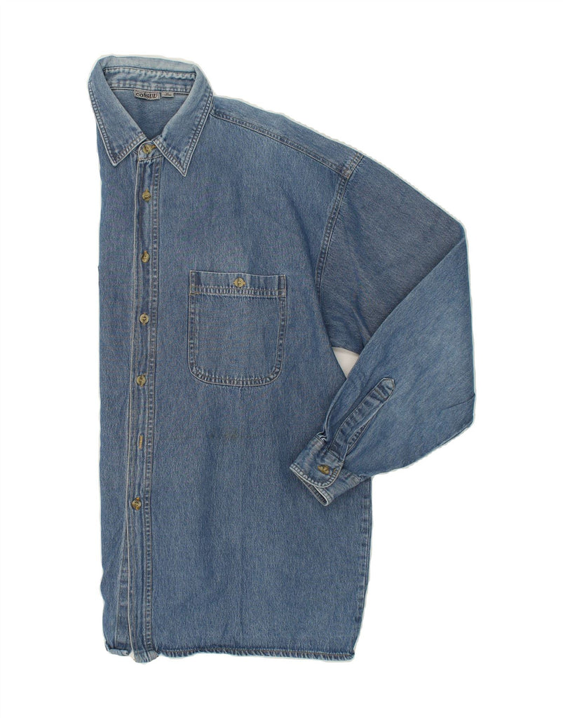 VINTAGE Mens Denim Shirt Size 43/44 XL Blue Cotton | Vintage Vintage | Thrift | Second-Hand Vintage | Used Clothing | Messina Hembry 